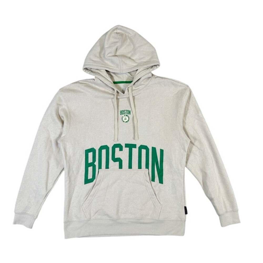 Stadium Essentials Boston Celtics NBA Hoodie Tan Green Mens Large Sweatshirt
